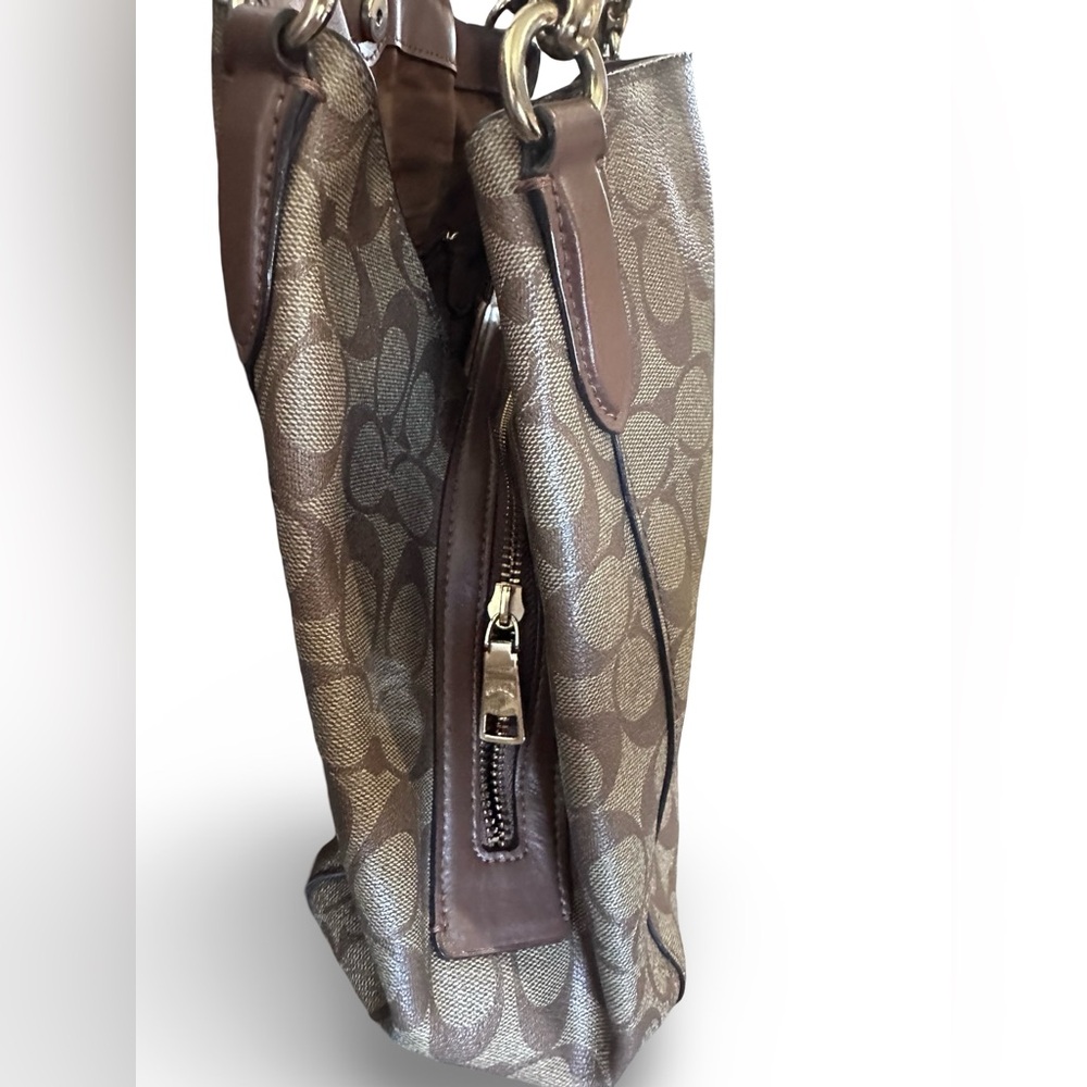 Coach Brown Signature Tote Bag - Picture 5 of 14